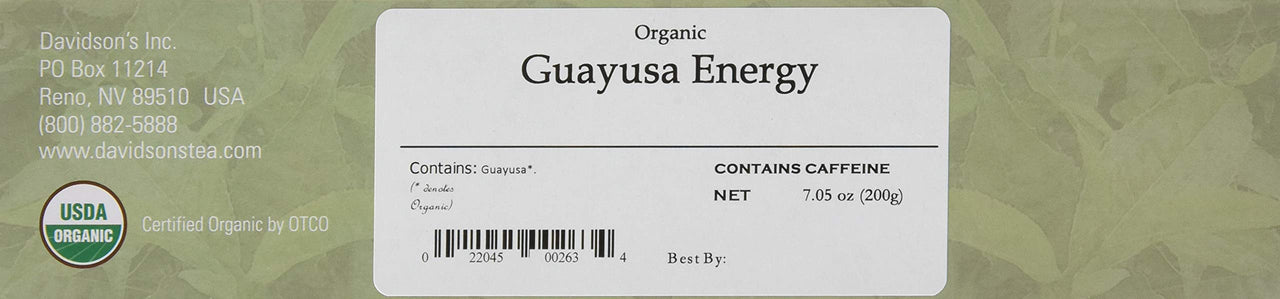 Davidson's  Tea Guayusa Energy, Unwrapped Tea Bags, 100 Count