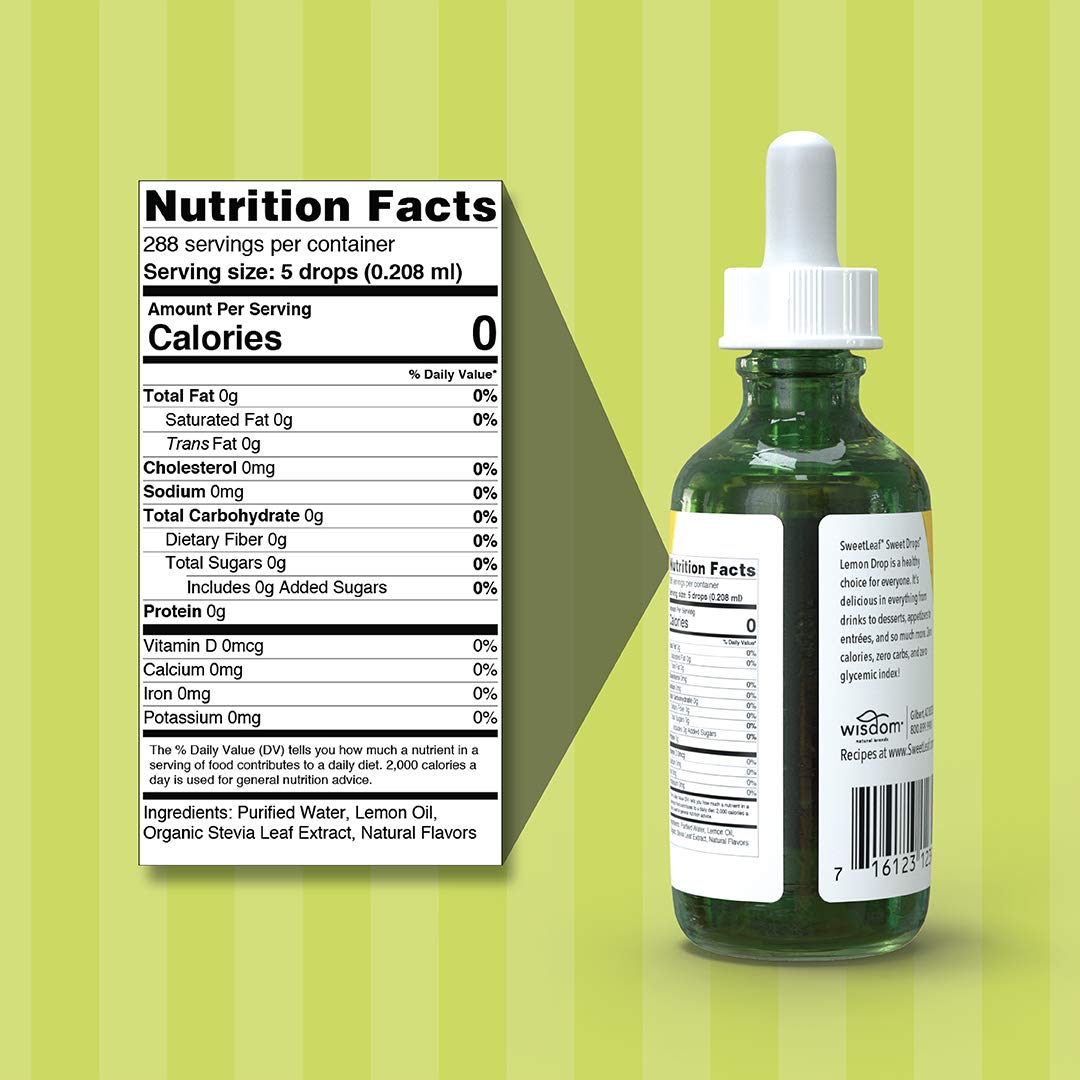 SweetLeaf Liquid Stevia, Lemon Drop 2 fl oz (60 ml)