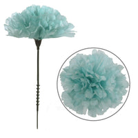 Larksilk Blue Silk Carnation Picks, Artificial Flowers for Weddings, Decorations, DIY Decor, 50 Count Bulk, 3.5