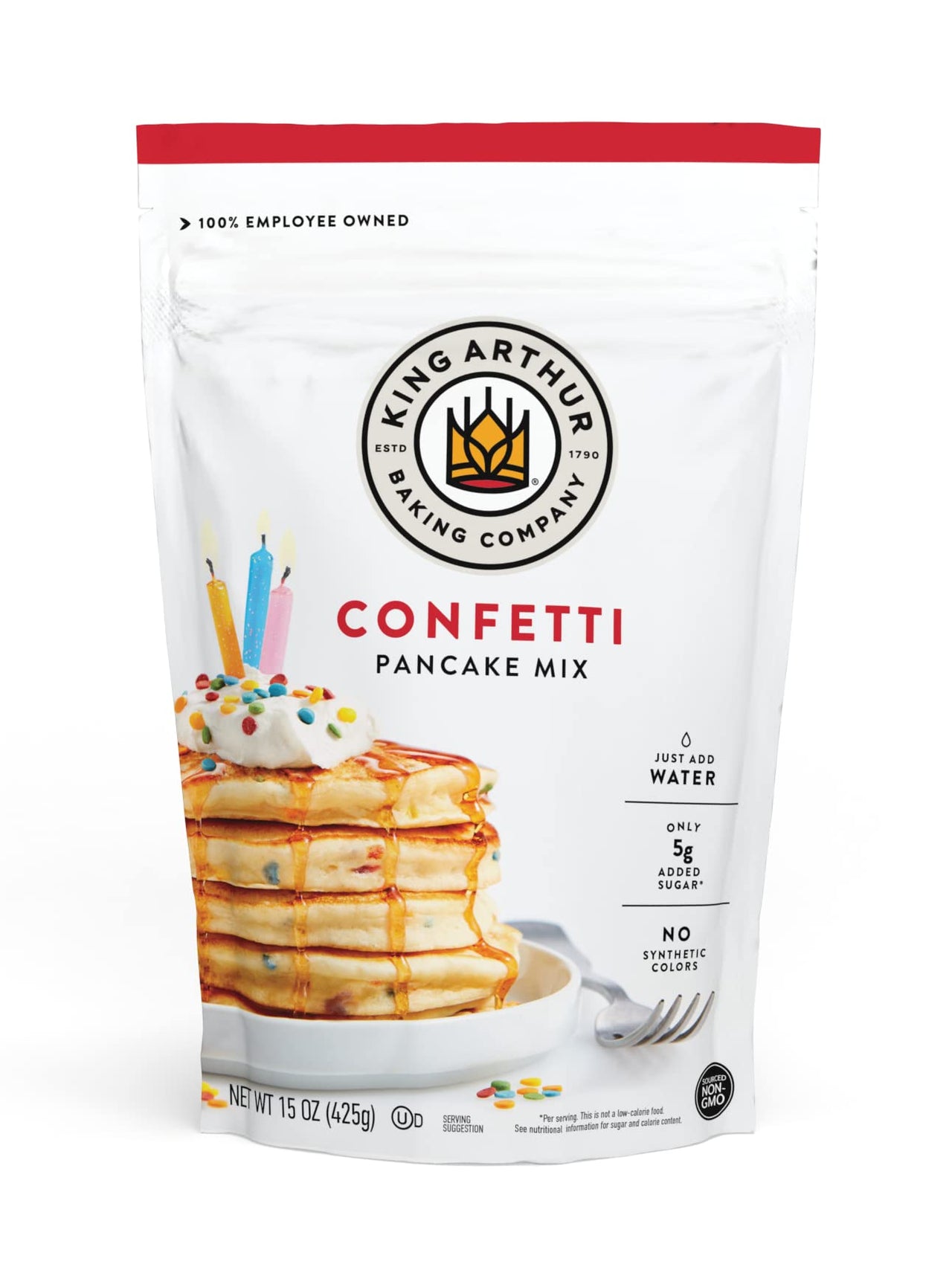 King Arthur Confetti Pancake Mix Just Add Water, Sourced Non-GMO, Certified Kosher, 15 Oz