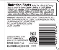 Frontier Organic Seafood Seasoning, Original, 2.8 Ounce