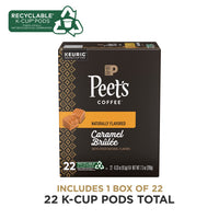 Peet's  Coffee Flavored K-Cup Pods, Caramel Brle (22 Count) Single Serve Pods Compatible with Keurig Brewers