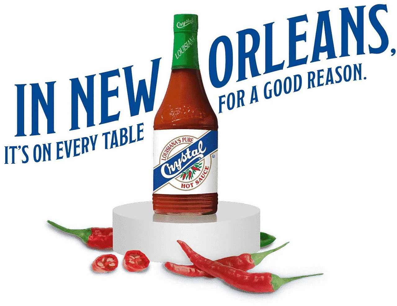 Crystal Louisiana's  Pure Hot Sauce, 12 Ounce, Aged Cayenne Peppers, Medium Heat, Flavor Gumbo to Bloody Mary's