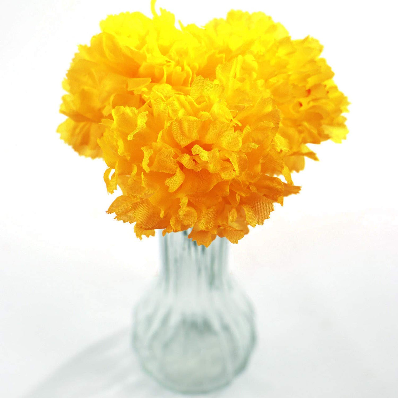 Larksilk Gold Silk Carnation Picks, Artificial Flowers for Weddings, Decorations, DIY Dcor, 50 Count Bulk, 3.5" Carnation Heads with 5" Stems