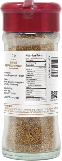 Soeos Sichuan Peppercorn Powder 1oz (28.3g), Non-GMO Verified, Szechuan Peppercorn Powder, Ground Sichuan Green Peppercorns, Green Sichuan Peppercorn Powder, Mapo Tofu Essential Ingredient.