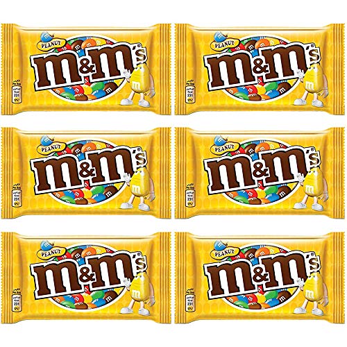 M & M MARS Peanut Milk Chocolate Pack of 6 Pouch, 6 x 45 g