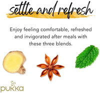 Pukka Organic Tea Bags, Digestion Organic Tea Bundle Herbal Tea with Three Mint, Three Ginger & Detox, 20 Count (Pack of 3)