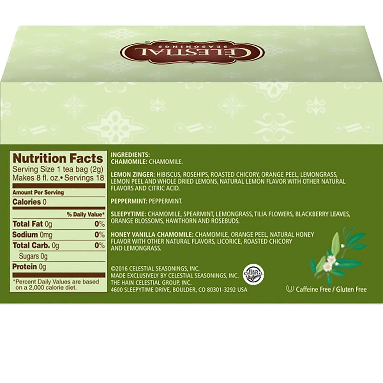 Celestial Seasonings Herbal Tea, Tea Sampler, 18 Count