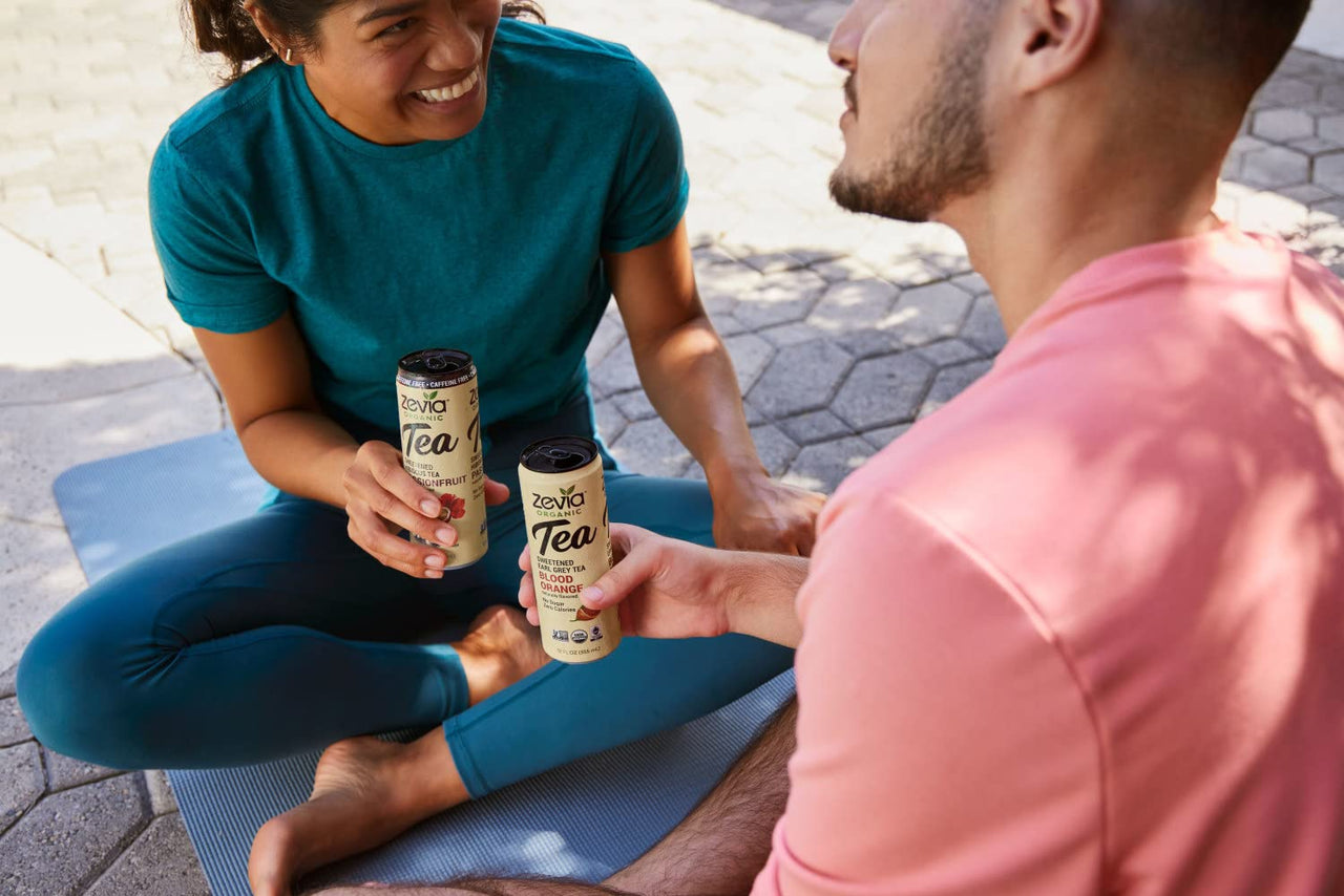 Zevia Organic Sugar Free Iced Tea, Earl Grey Tea Blood Orange, 12 Fl Oz (Pack of 12)