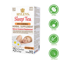 Hyleys Sleep Chamomile Herbal Tea - 25 Tea Bags (Caffeine Free, Gmo Free, Gluten Free, Dairy Free, Sugar Free & 100% Natural, Decaf) Relax, Calming