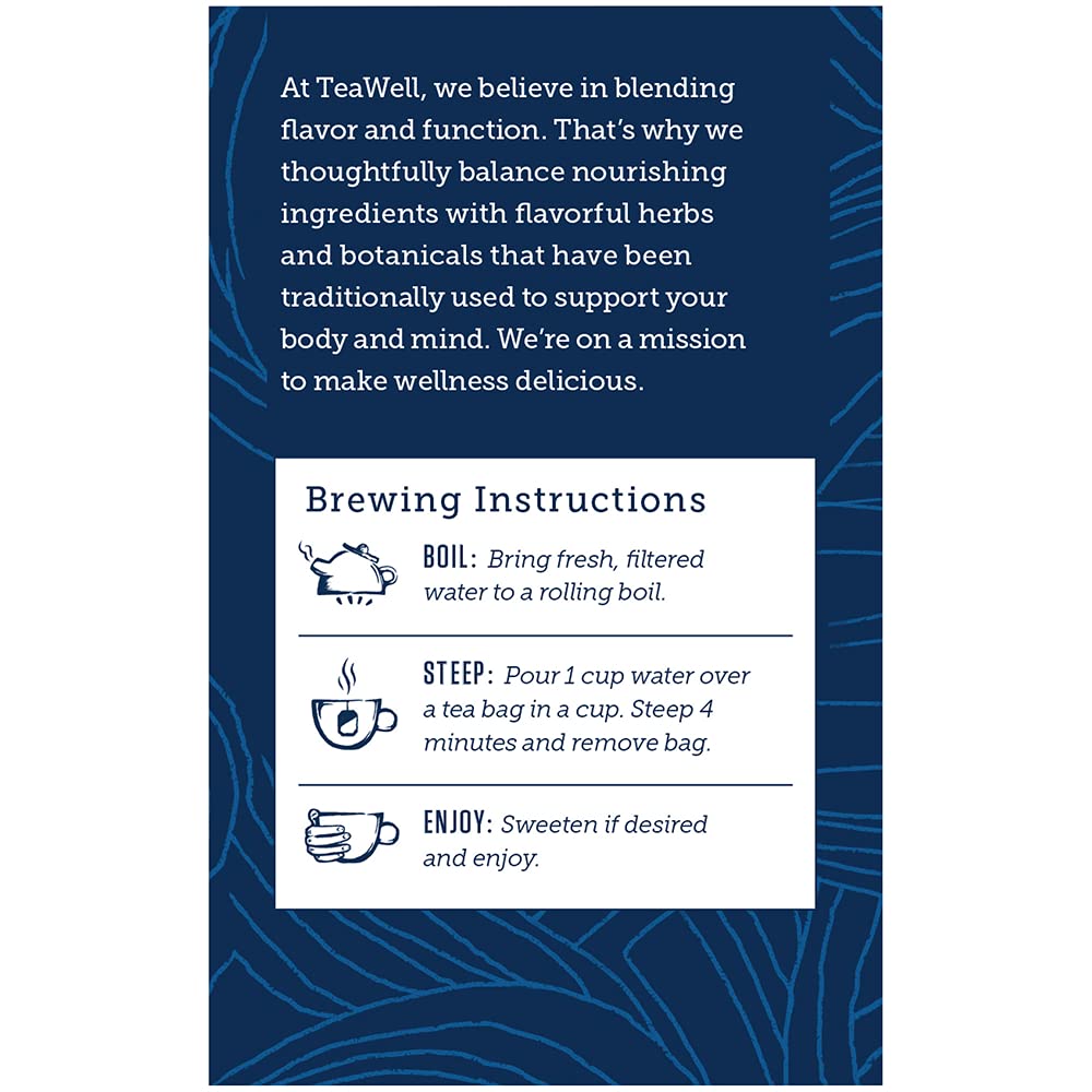 Celestial Seasonings TeaWell Herbal Tea, Stress Relief, Lemon Chamomile, Caffeine Free Wellness Tea, 12 Tea Bags (Pack of 1)