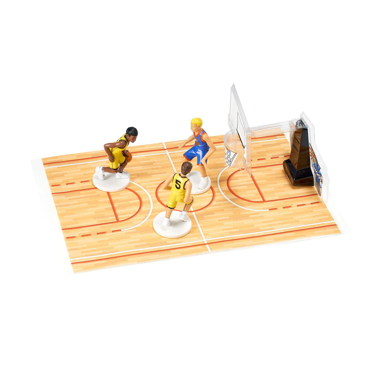 DecoSet Basketball All Net Cake Topper, 5-Piece Cake Decoration Set, Birthday Decorations with 3 Figurines and Backboard, For All Size and Shape Celebration, Birthday or End of Season Cake