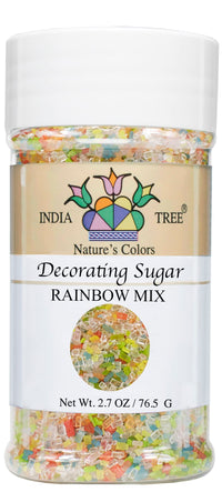 India Tree Nature's  Colors Rainbow Mix Decorating Sugar, 3.3 Ounce