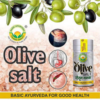 BASIC AYURVEDA Olive Salt (Jaitun Ka Namak Zaitoon) 120g | Certified Organic 100% Natural & Pure Herbs | Ayurvedic Supplements For Liver & Digestive Health | One Solution To Many Health Problems | No Added chemicals Or Preservatives