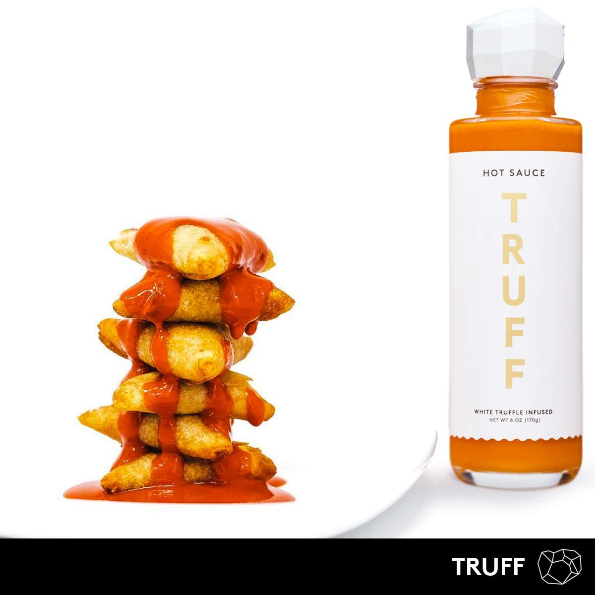 TRUFF White Truffle Hot Sauce, Gourmet Hot Sauce with Ripe Chili Peppers, Organic Agave Nectar, White Truffle Oil and Coriander, a Limited Flavor Experience in a Bottle, 6 oz.