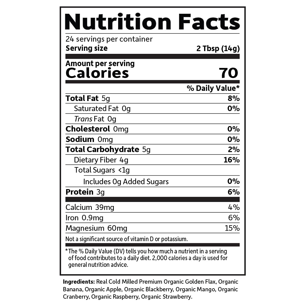 Garden of Life Raw Organic Flax Seed Meal with Antioxidant Fruits with Lignan and Polyphenol, 12 Oz Pouch