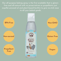 La Tourangelle, All Purpose Baking Spray, Gluten-Free, Non-Stick, Chemical Free and Propellant Free, Expeller-Pressed Cooking and Baking Spray Oil, 5 fl oz