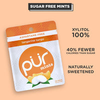 PUR Mints | Sugar Free Mints | 100% Xylitol | Vegan, Aspartame Free, Gluten Free & Keto Friendly | Natural Tangerine Tango Flavored Mints, 20 Pieces (Pack of 3)