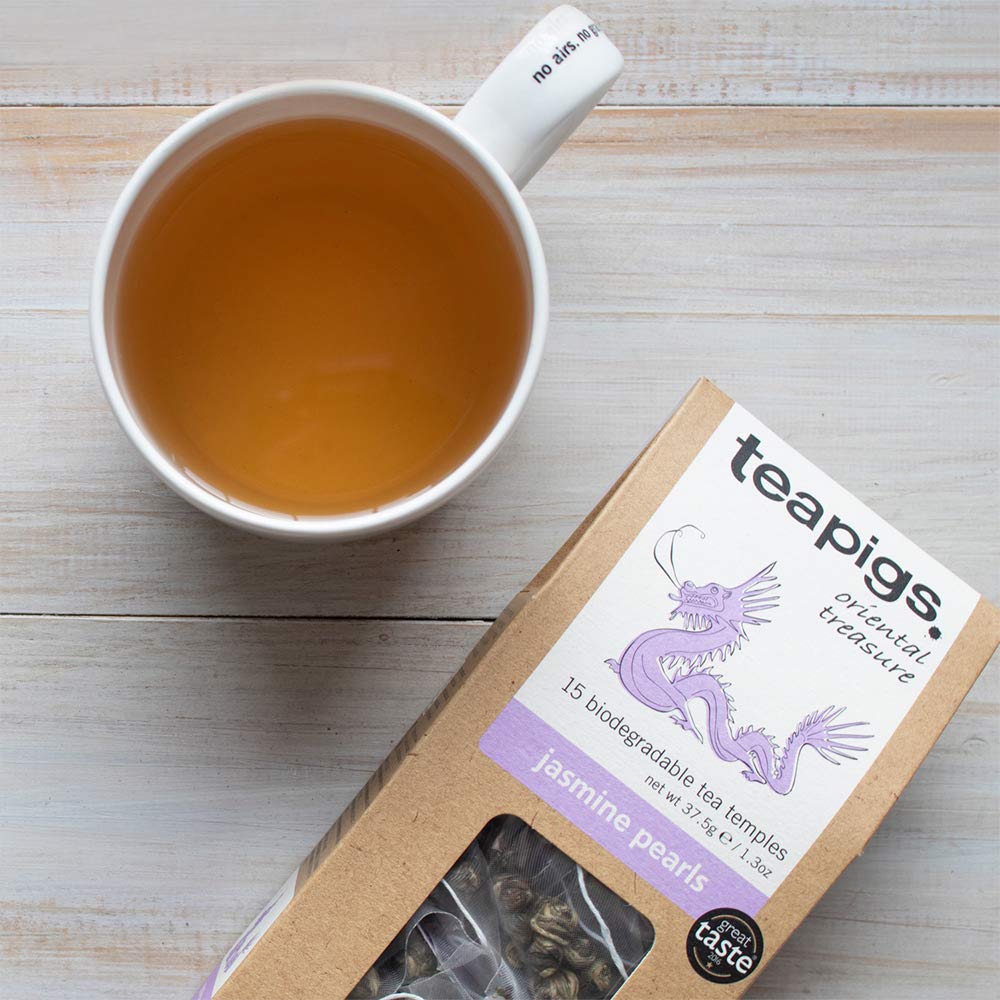 Teapigs Jasmine Pearls Tea Bags Made with Whole Leaves(1 Pack of 50 Tea Bags)
