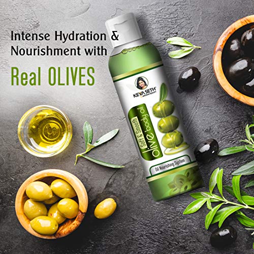 Keya Seth Aromatherapy Soft & Smooth Body Oil, Quick Absorbing Non-Sticky Nourishment for Hair & Skin, Daily Use After Bath Massage Oil for Men & Women Enriched with Pure Olive & Essential Oils 200ml (Pack Of 2)