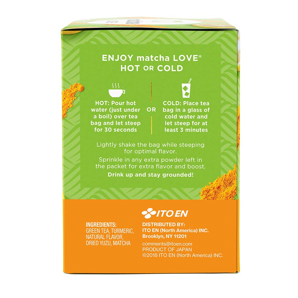 Matcha Love Japanese Matcha + Turmeric + Yuzu, 60 Premium Tea Bags