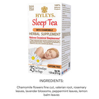 Hyleys Sleep Chamomile Herbal Tea - 25 Tea Bags (Caffeine Free, Gmo Free, Gluten Free, Dairy Free, Sugar Free & 100% Natural, Decaf) Relax, Calming