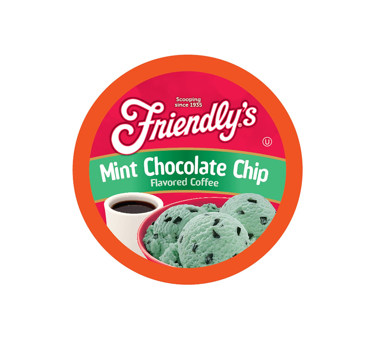 Friendly's  Flavored Ice Cream Coffee Pods, Compatible with Keurig K Cup Brewers (Mint Chocolate Chip, 12 Count)
