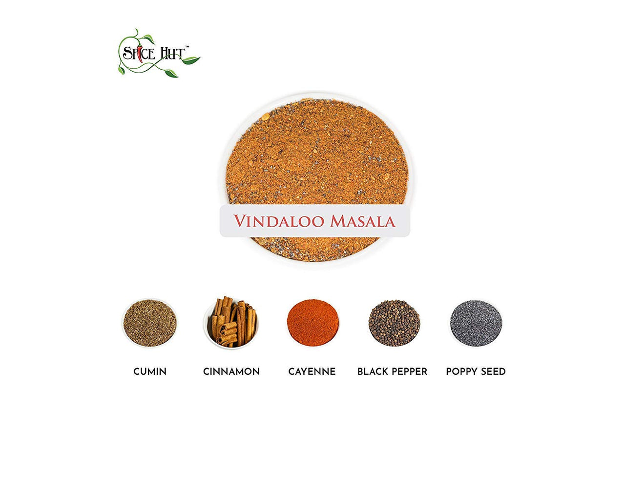 The Spice Hut Organic Vindaloo Masala Seasoning, Quick & Easy Spice Blend for Indian Cooking, with Salt 4 oz