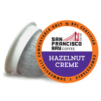San Francisco Bay Compostable Coffee Pods - Hazelnut Crme (12 Ct) K Cup Compatible including Keurig 2.0, Flavored, Medium Roast