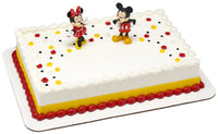DecoSet Disney Mickey Mouse and Minnie Mouse Cake Topper, 2-Piece Topper Set, Durable Food-Safe Plastic