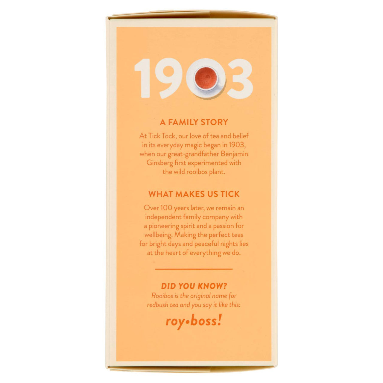 TICK TOCK TEAS Rooibos Vanilla, Naturally Caffeine Free Red Bush Herbal Tea, Rich in Anti-Oxidants, South African, Superfood, Packaging May Vary, 2.8 Oz, 40 Count