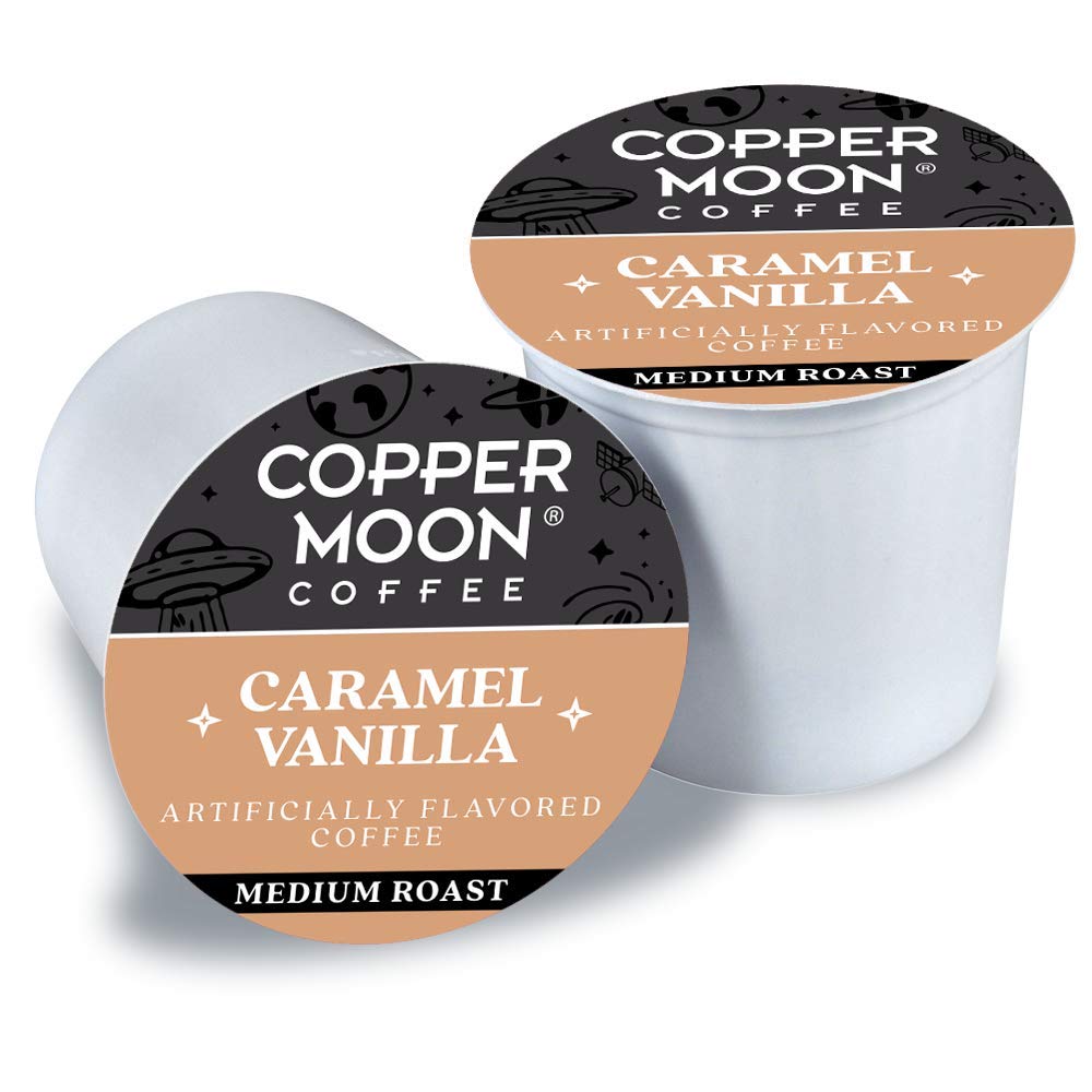 Copper Moon Single Serve Coffee Pods for Keurig K-Cup Brewers, Medium Roast, Caramel Vanilla Blend, 12 Count