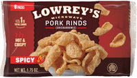 Lowrey's  Bacon Curls Microwave Pork Rinds (Chicharrones), Hot and Spicy, 1.75 Ounce (Pack of 6)