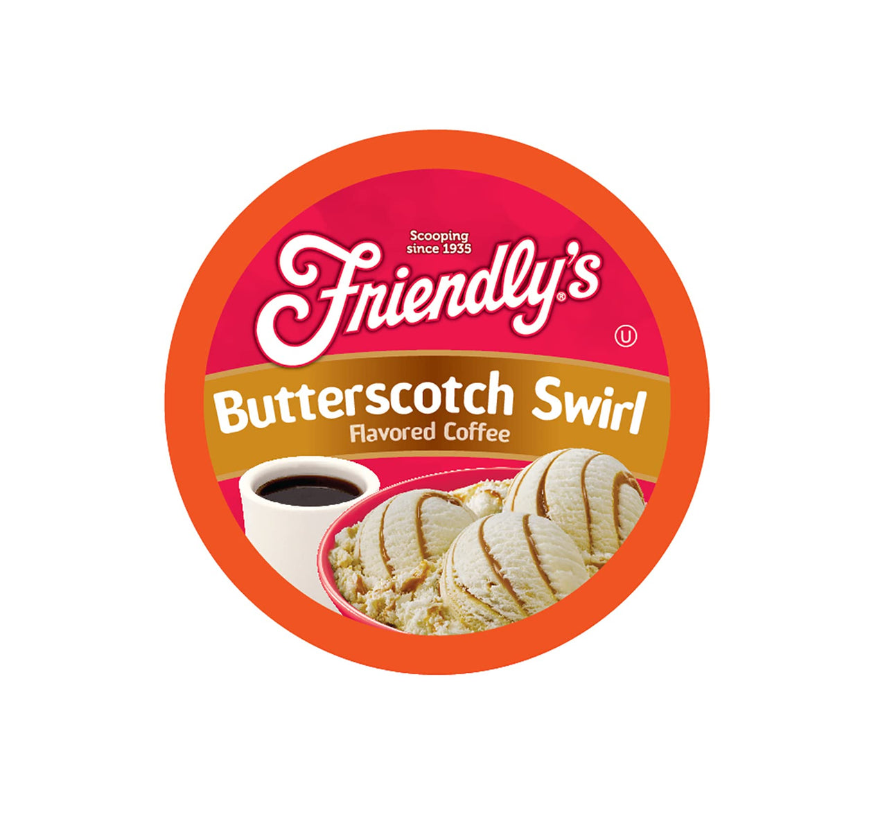 Friendly's  Flavored Ice Cream Coffee Pods, Compatible with Keurig K Cup Brewers (Butterscotch Swirl, 12 Count)