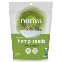 Nutiva Organic Raw Shelled Hemp Seed, USDA, Non-GMO, Non-BPA, Whole 30 Approved, Vegan, Gluten-Free & Keto, 10g Protein and 12g Omegas per Serving for Salads, Smoothies & More, Nutty flavor, 8 Ounce