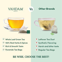 VAHDAM, Organic Green Tea Leaves from Himalayas (15 Pyramid Tea Bags) Non-GMO, USDA Organic Green Tea | Detox Tea Loose Leaf Tea Bag | Eco-Conscious Tea Bags, Rich in Antioxidants