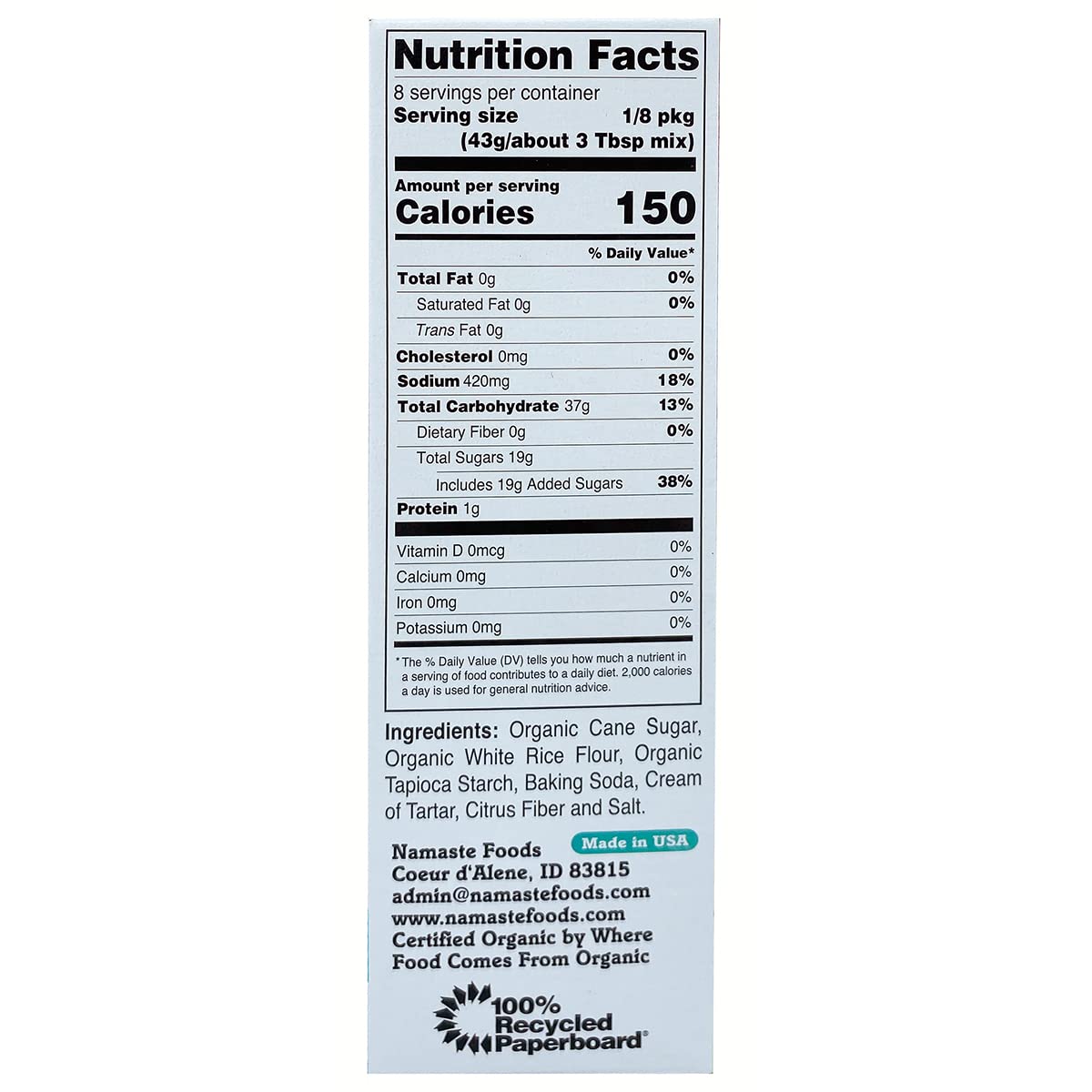 Namaste Foods Organic Gluten Free Yellow Cake Mix, 12 Ounce  Allergen Free