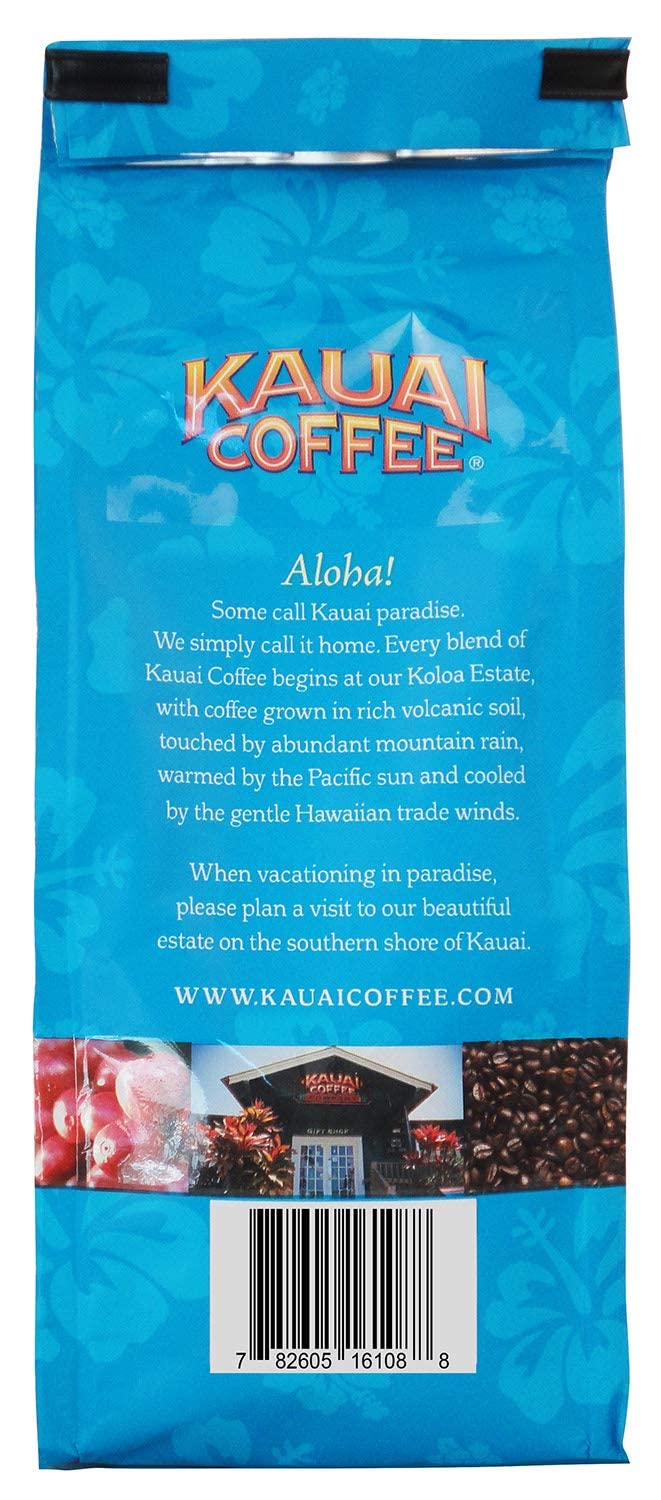 Kauai Hawaiian Ground Coffee, Coconut Caramel Crunch Flavor (10 Ounces) - 10% Hawaiian Coffee from Hawaii's  Largest Coffee Grower - Bold, Rich Blend