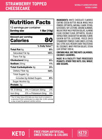 SlimFast Low Carb Snacks, Keto Friendly for Weight Loss with 0g Added Sugar, Strawberry Topped Cheesecake Snack Bar Minis, 12 Count Box (Packaging May Vary)