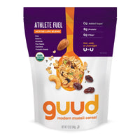 GUUD Athlete Fuel Active Life Blend Organic Muesli Cereal, 12 Ounce, Versatile Oatmeal Alternative, Oats, Raisins, Almonds, Flax Seeds, Cashews, Pumpkin Seeds, Vegan, Non-GMO