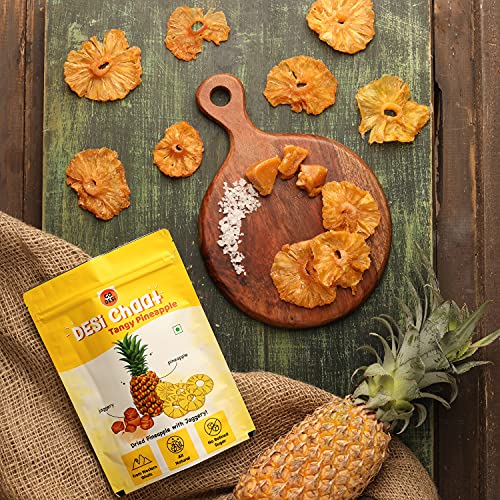 GO DESi - DESi Chaat - Tangy Pineapple | Pack of 6 x 25g | Fruit Snacks | Dehydrated Fruit | Dehydrated Pineapple | 150 g