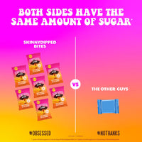 SkinnyDipped Dark Chocolate Salted Caramel Bites, 1g Sugar per Piece, Keto Friendly, No Palm Oil, Gluten Free, 4 Pack