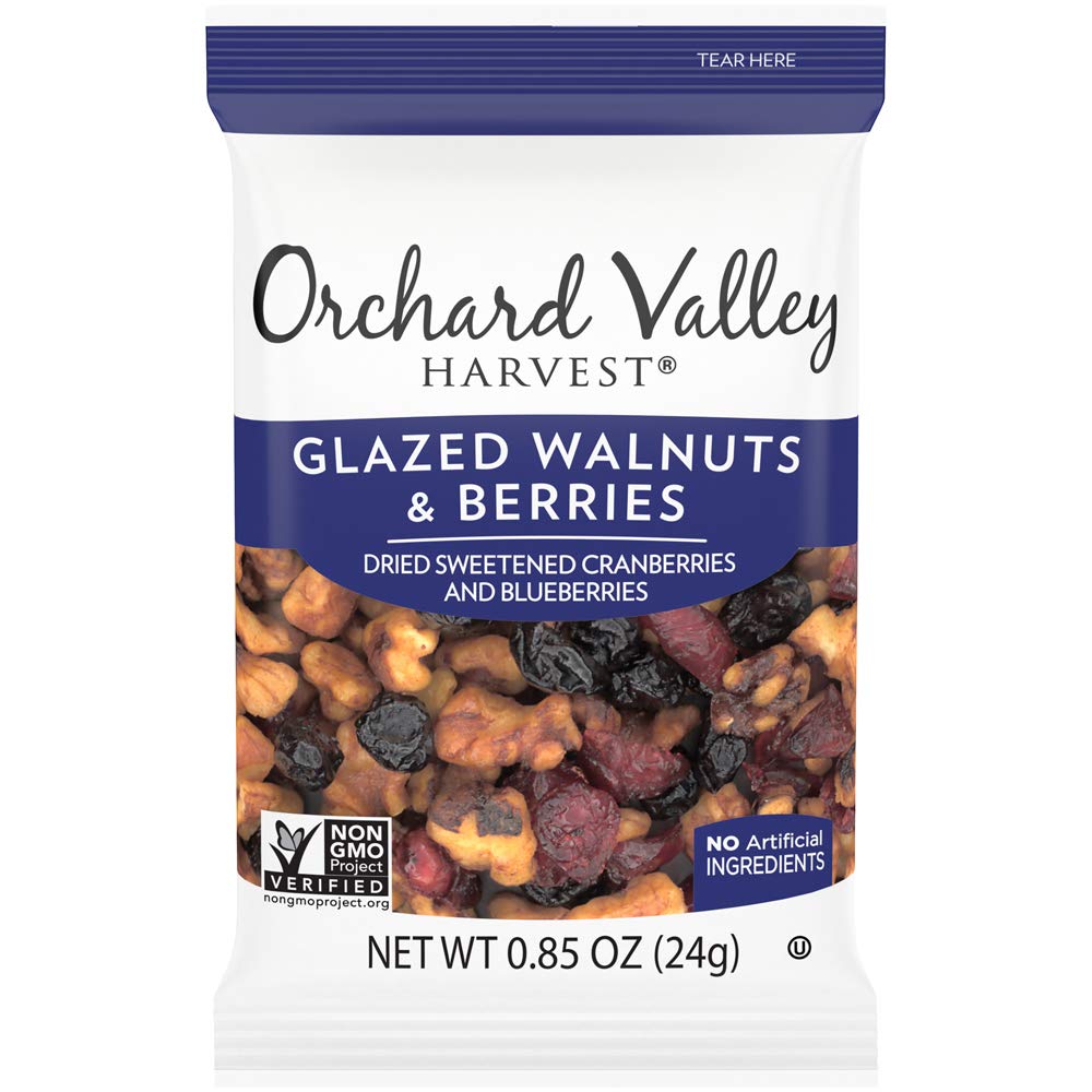 Orchard Valley Harvest Glazed Walnuts and Berries Salad Toppers, 0.85 Ounce Bags (Pack of 8), Non-GMO, No Artificial Ingredients