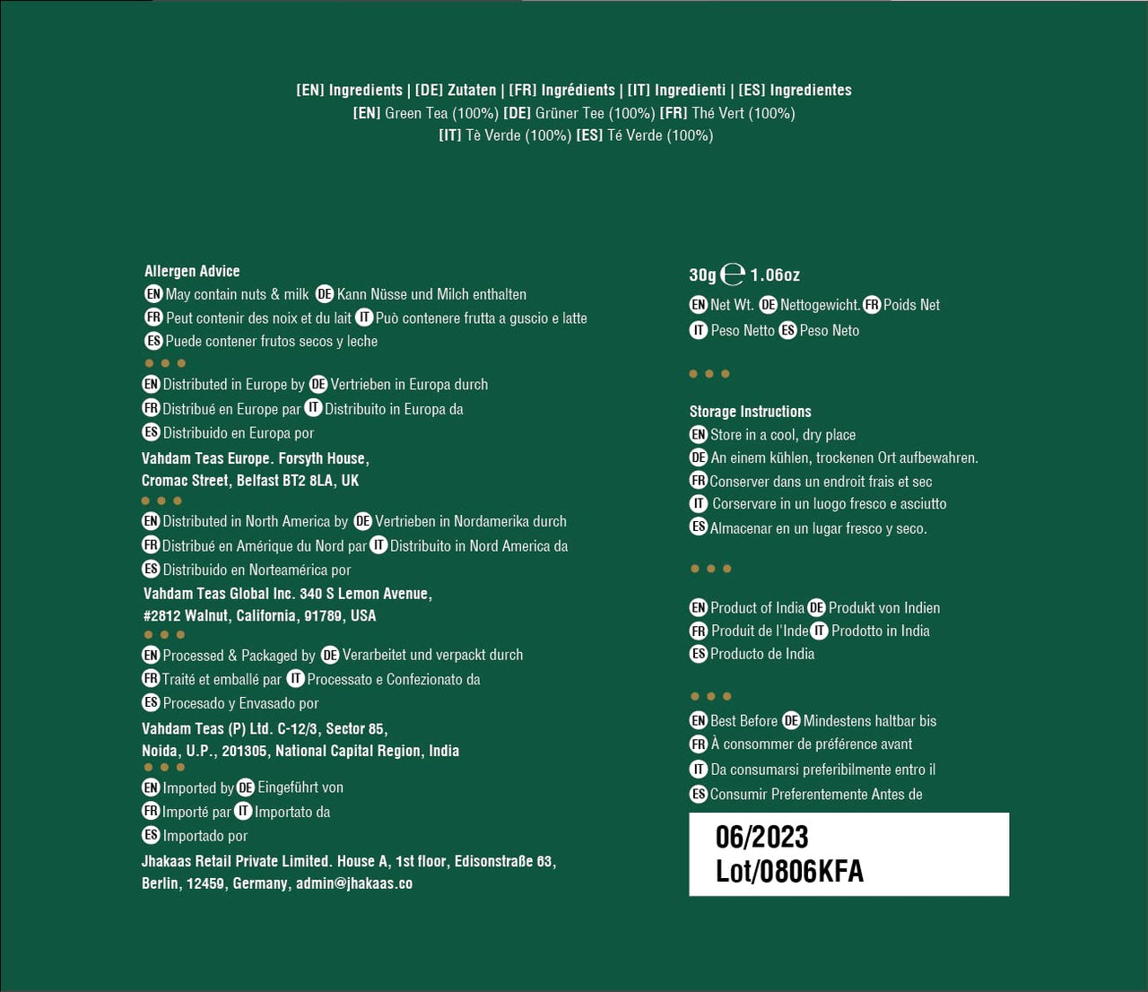 VAHDAM, Organic Green Tea Leaves from Himalayas (15 Pyramid Tea Bags) Non-GMO, USDA Organic Green Tea | Detox Tea Loose Leaf Tea Bag | Eco-Conscious Tea Bags, Rich in Antioxidants