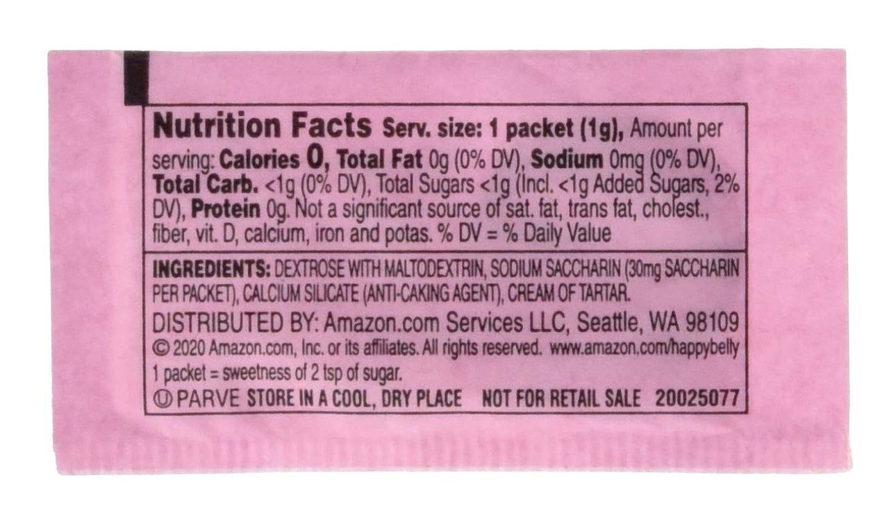 Happy Belly Zero Calorie Pink Saccharin Sweetener, 250 Count