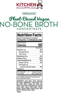 Kitchen Accomplice Organic Plant-based Vegan No-bone Broth Concentrate, 12 Oz