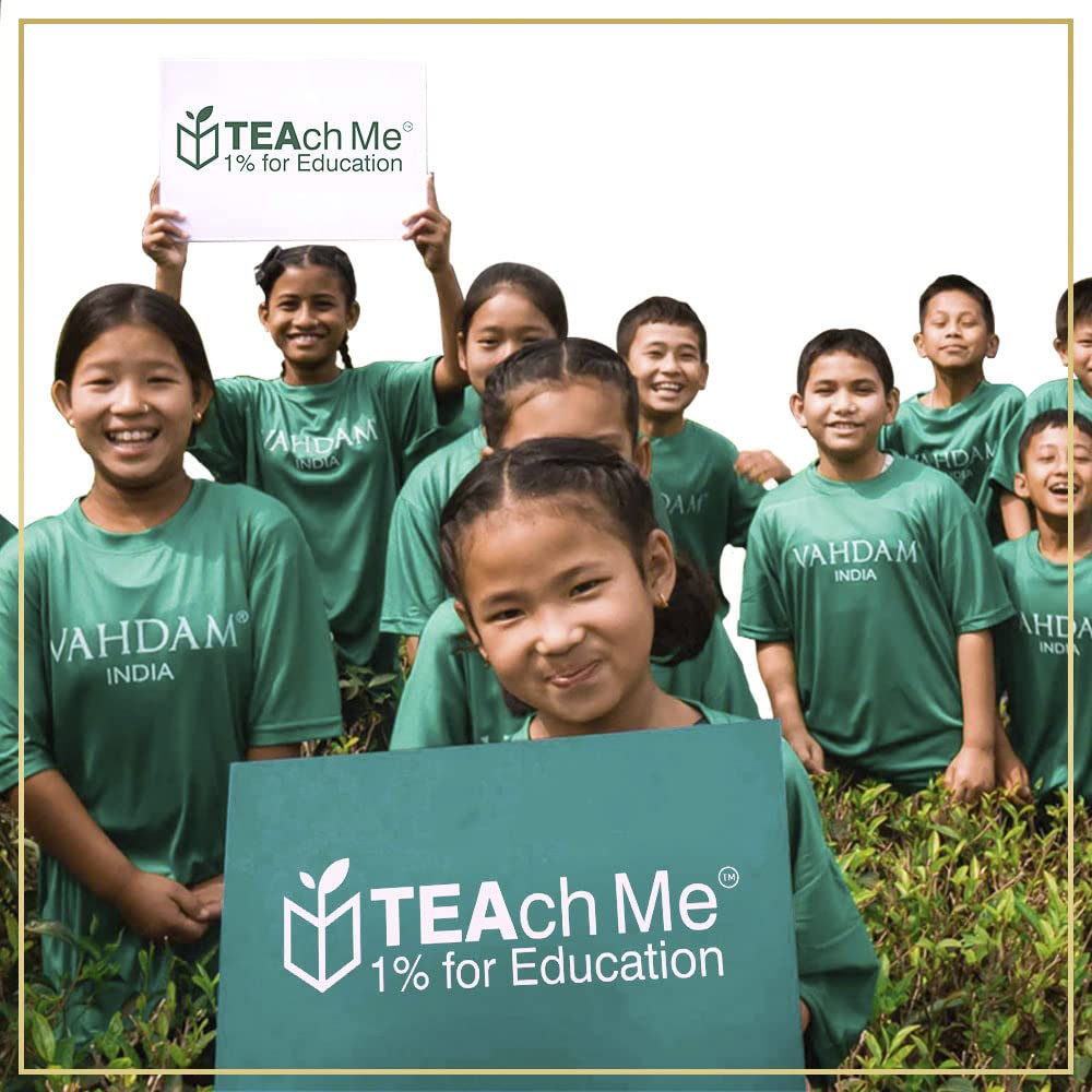 VAHDAM, Organic Chamomile Tea with Mint & Citrus (15 Pyramid Tea Bags) Low Caffeine, Calming & Relaxing Green Tea Blend | 100% Natural Detox Chamomile Tea Bag | Brew Hot or Iced Tea | Camomile Tea