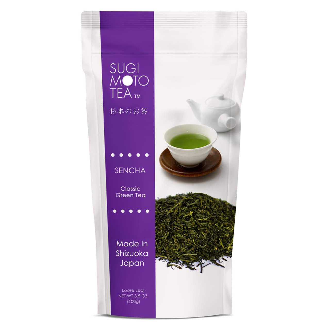 [Sugimoto Tea] Japanese Sen Cha Green Tea, Deep-Steamed (Fukamushi) Style, Award-Winning, Authentic Loose Leaf Tea, Resealable Foil Pouch (3.5 oz x 1 Pack)