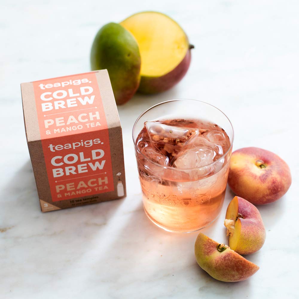 Teapigs Peach And Mango Cold Brew Made With Whole Fruit (6 Packs of 10 Tea Bags)