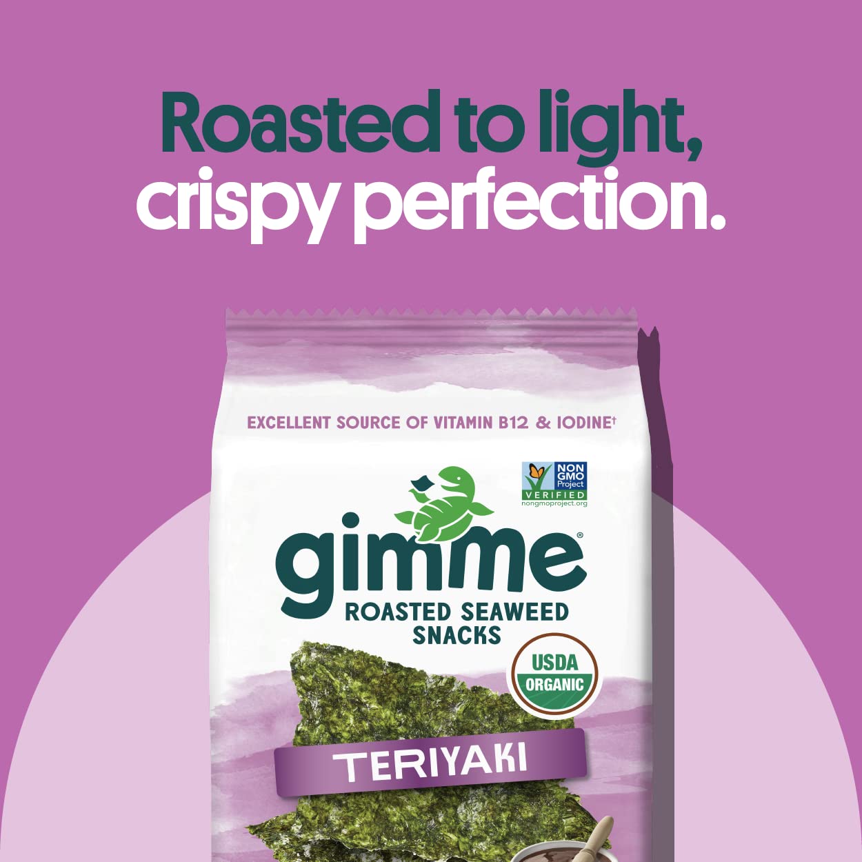 gimMe - Teriyaki - 6 Count - Organic Roasted Seaweed SheetsKeto, Vegan, Gluten Free - Great Source of Iodine & Omega 3s - Healthy On-The-Go Snack for Kids Adults
